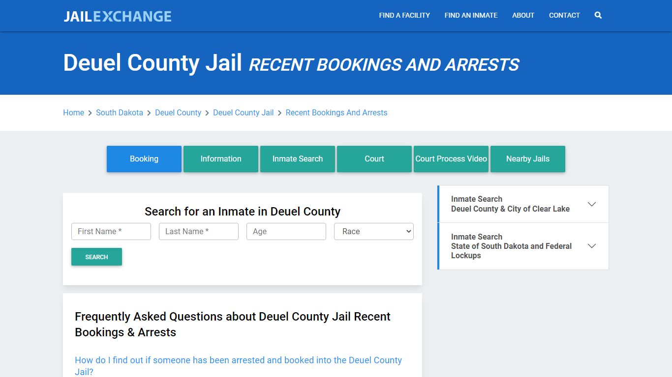 Deuel County Jail Recent Bookings And Arrests - Jail Exchange