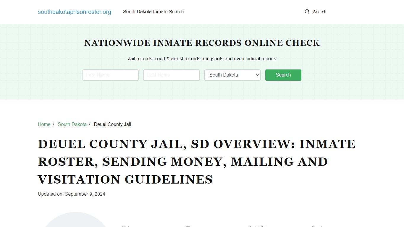 Deuel County Jail, SD: Offender Search, Visitation & Contact Info